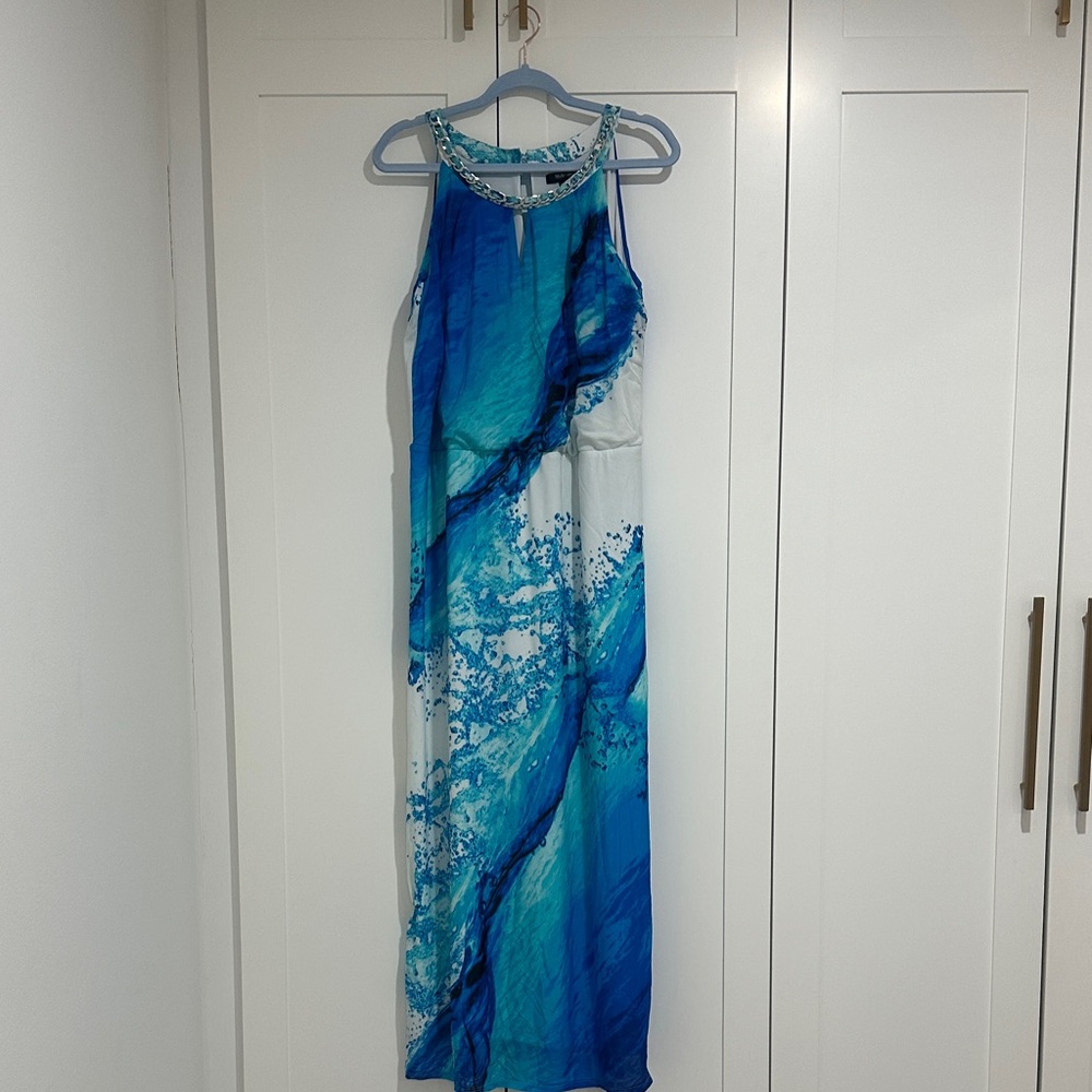 Style & Co. Blue and White Maxi Dress